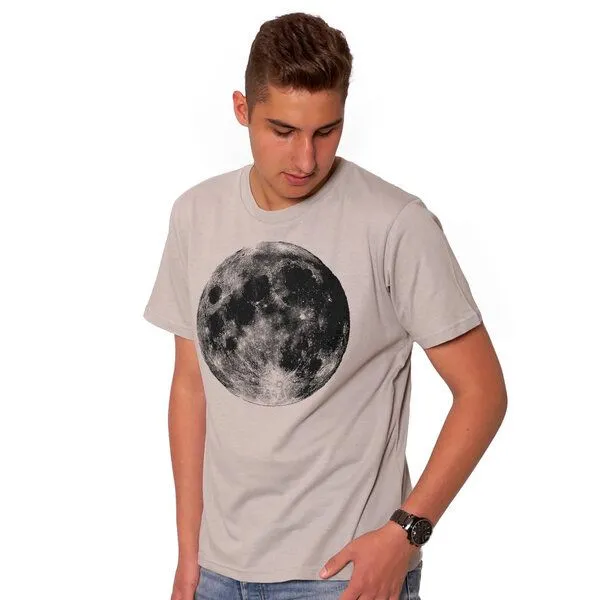 HANDGEDRUCKT HANDGEDRUCKT RESTPOSTEN "Supermond" Männer-T-Shirt, Lightgrey, – Produktbild 1 von 3