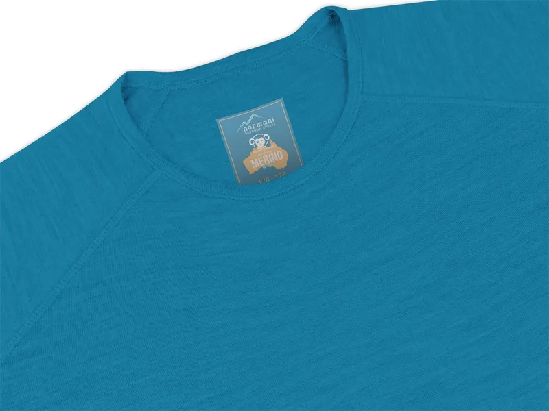 normani Funktionsshirt Kinder Merino Langarm Broome Thermounterwäsche aus 100% Bio-Merinowolle für Junge und Mädchen, Blau, – Produktbild 1 von 5