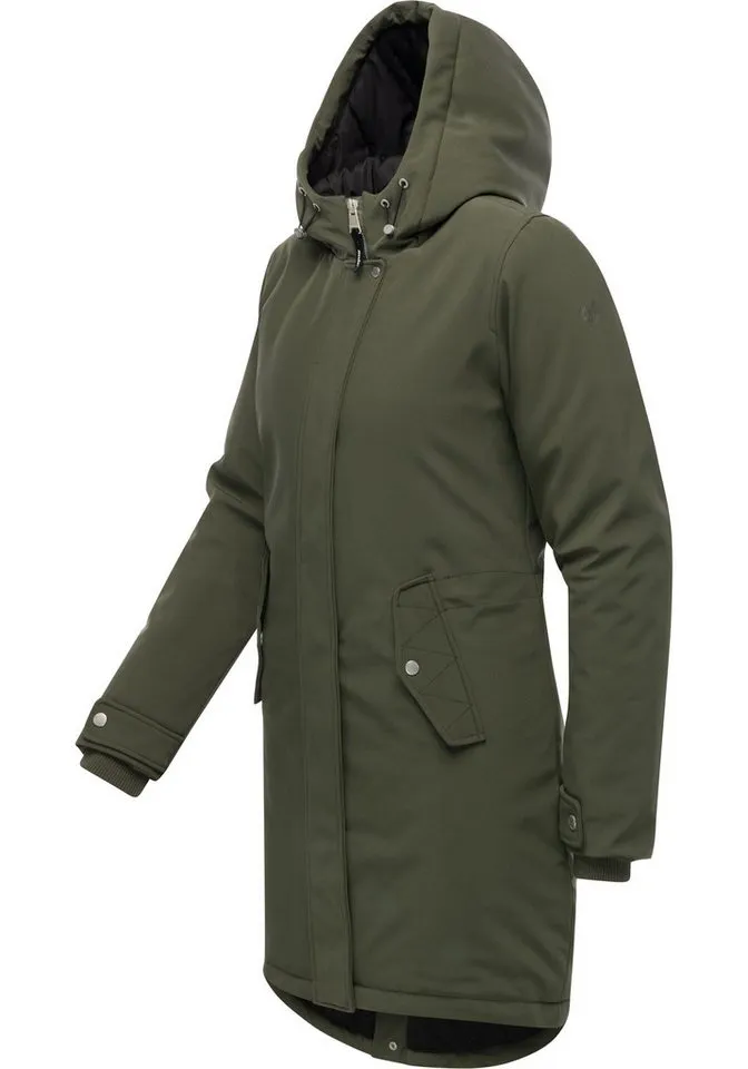ragwear ragwear Softshellmantel Itiga Wasserdichter Übergangsmantel mit Taillenzugband, Grün, – Produktbild 3 von 5