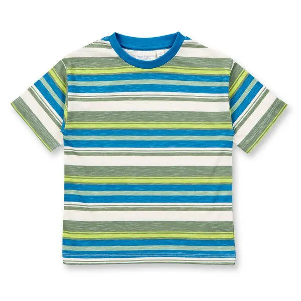 Sense Organics sense-organics Sense Organics Kinder T-Shirt Geringelt T-Shirt Bio Baumwollelle, Olive-blue-jade green stripes, – Produktbild 1 von 1