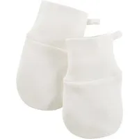 HANS NATUR Baby Handschuhe Fäustlinge Kratzschutz Bio-Baumwolle off white Gr. 0, Weiß, – Produktbild 1 von 1