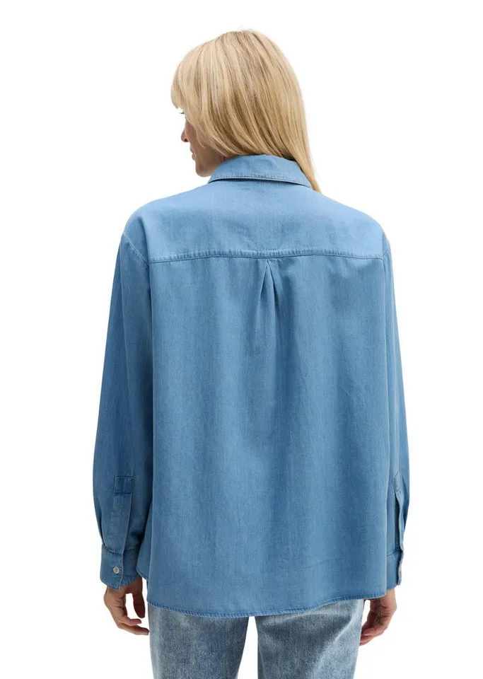 Marc O'Polo Marc O'Polo Jeansbluse aus TENCEL™ Lyocell-Baumwolle-Mix, Blau, – Produktbild 3 von 5