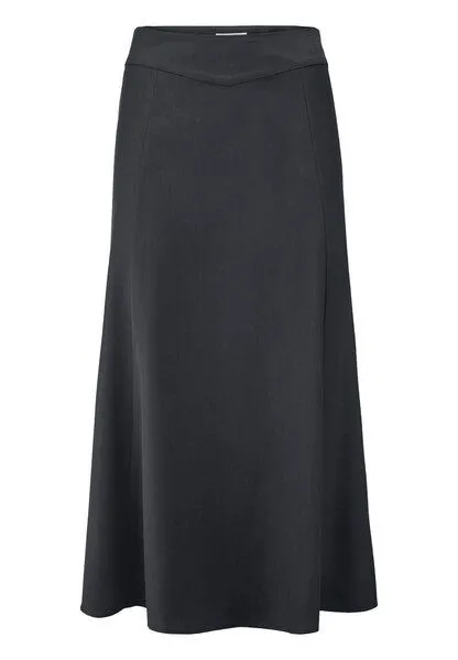 hessnatur hessnatur Gewebe Rock Midi aus reiner TENCEL Lyocell, Schwarz, – Produktbild 3 von 4