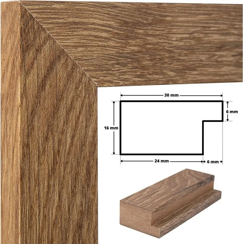 Clamaro Bilderrahmen Bilderrahmen Eiche Altholz CLAMARO Collage nach Maß FSC® Holz Modern eckig M3016 10x10 in Eiche Altholz – Produktbild 4 von 5