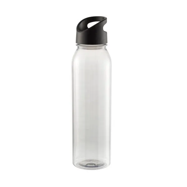 elasto elasto Trinkflasche "Wave" 600 ml, Transparent/schwarz, – Produktbild 1 von 1