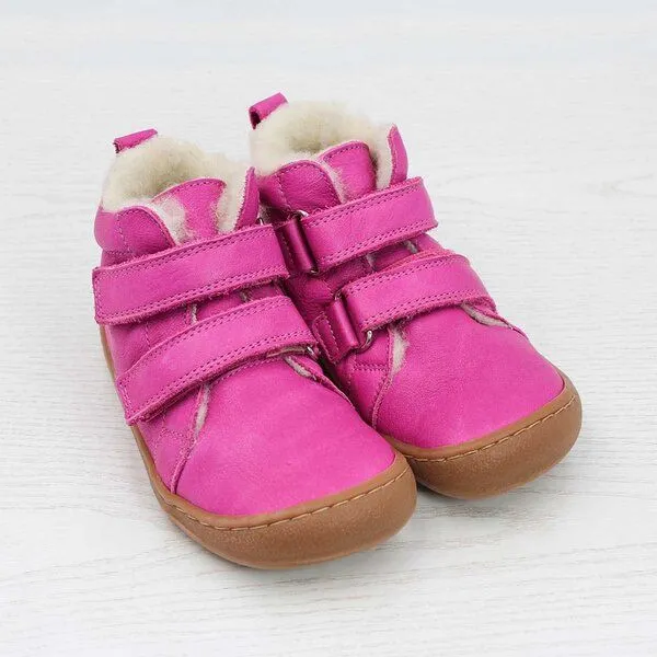 Pololo Pololo Barfuß Winterstiefel aus pflanzlich gegerbtem Leder, unisex, Gr. 22-34, Pink, – Produktbild 1 von 4