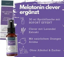 Melatonin Einschlafspray, mit Baldrian & Vitamin B1+ B6 Tropfen, 30 ml – Produktbild 1 von 1