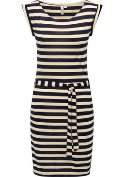 ragwear ragwear Sommerkleid Tagg Stripes gestreiftes Damen Minikleid mit Taillenband und Taschen – Produktbild 1 von 1