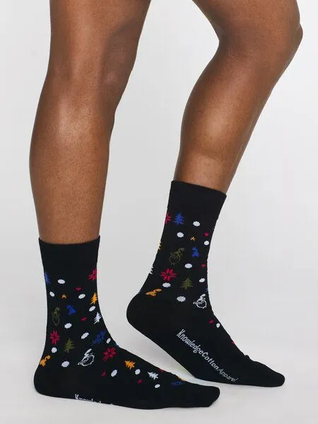 KnowledgeCotton Apparel KnowledgeCotton Apparel Weihnachts-Socken, Im 2er-pack, – Produktbild 3 von 4