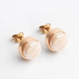 ALEXASCHA ALEXASCHA Edelstahl Ohrstecker mit Glasstein | Roségold – Produktbild 1 von 1