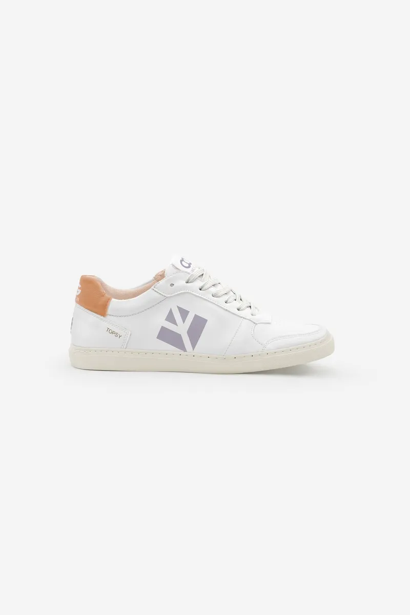 COG COG Damen vegan Sneaker Topsy Weiß Pfirsich, Lila, – Produktbild 1 von 2