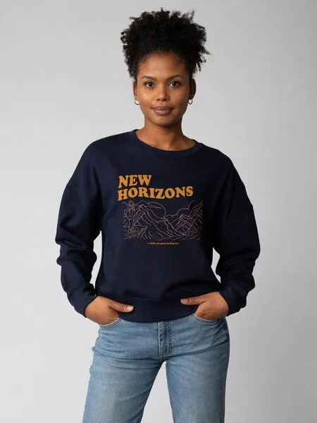watapparel watapparel Sweatshirt Frauen New horizons are everywhere, French navy, – Produktbild 2 von 2