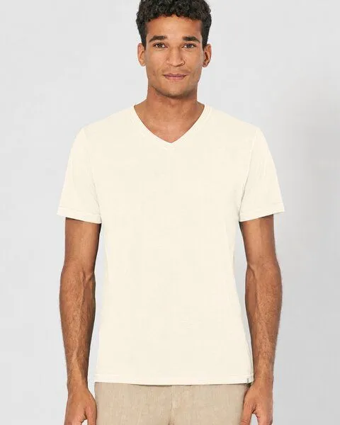 HempAge HempAge V-Kragen T-Shirt Hanf/Biobaumwolle, Offwhite(weiß), – Produktbild 1 von 4