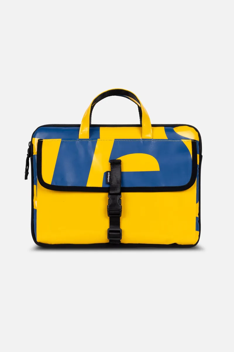 UNBEGUN UNBEGUN Herren vegan Laptop-Hülle Mit Griff Bedruckt, Gelb, – Produktbild 2 von 2