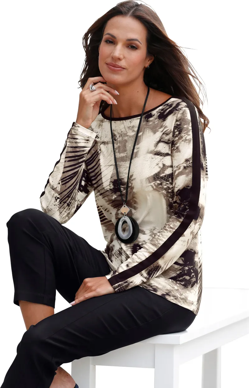 Witt Langarmshirt, Sand-schwarz-bedruckt, – Produktbild 3 von 3
