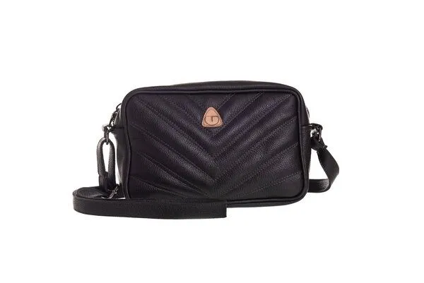 Ritagli di G Ritagli di G Damen Umhängetasche YVONNE Leder - 100% Made in Italy, Schwarz, – Produktbild 1 von 3