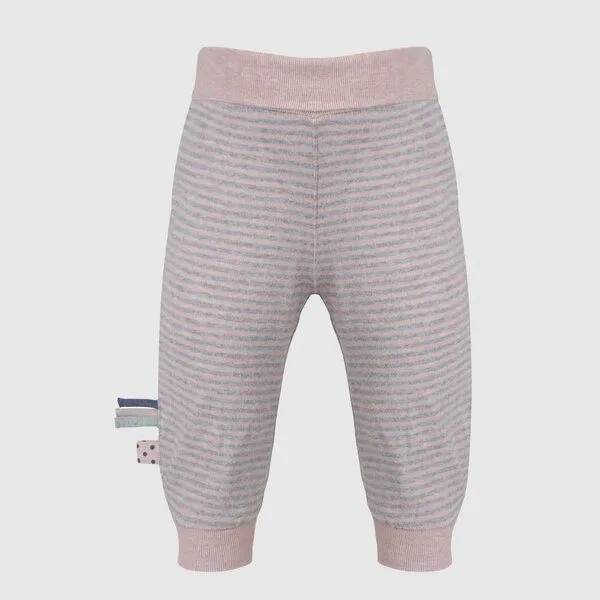OrganicEra Baby-Hose mit Gummiband, gestreift 'OrganicEra' aus Bio-Baumwolle, Rose, – Produktbild 1 von 4
