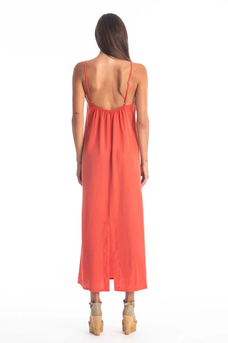 RAVENS VIEW IBIZA RAVENS VIEW IBIZA Damen vegan Kleid Selena Fliese Rot, Dunkelorange, – Produktbild 2 von 2