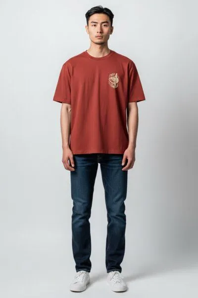 ilovemixtapes ilovemixtapes Mondfisch T-Shirt – Earthly Red | Unisex Shirt – Produktbild 2 von 4