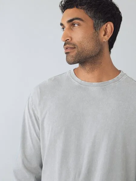 Honest Basics Honest Basics OG Langarmshirt aus Bio- und recycelter Baumwolle, Limestone, – Produktbild 4 von 4