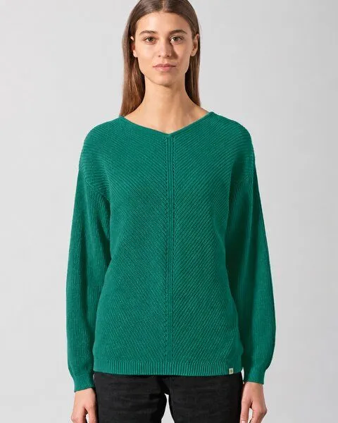 HempAge HempAge Zeitloser Pullover Hanf/Biobaumwolle, Jungle (grün), – Produktbild 2 von 4