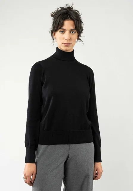 MELA Rollkragen-Pullover Modell: Mayura GOTS, Schwarz, – Produktbild 1 von 8