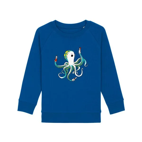 Spangeltangel Spangeltangel Kinder-Sweatshirt "Oktopus", bedruckt,, Blau, – Produktbild 1 von 3