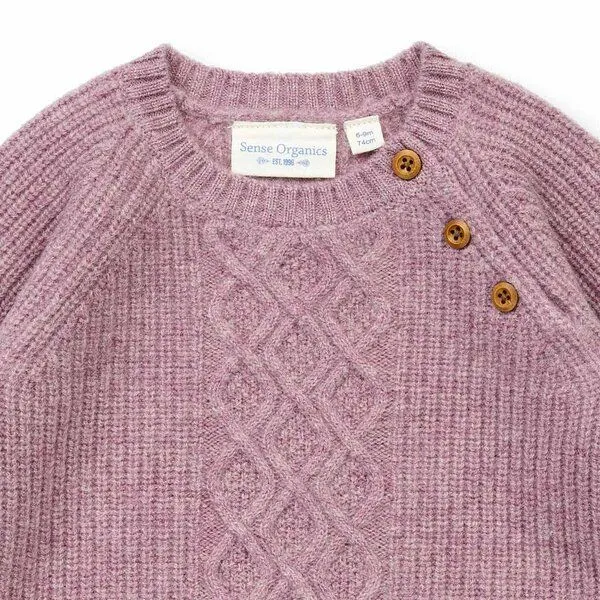 Sense Organics Sense Organics Baby Wollpullover, Modell DIBOO, Mauve melange, – Produktbild 3 von 4
