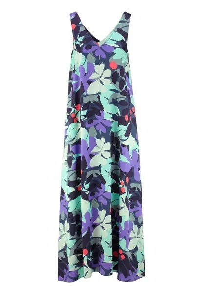 hessnatur hessnatur Print Kleid Maxi Regular aus LENZING ECOVERO, Agavengrün, – Produktbild 3 von 4