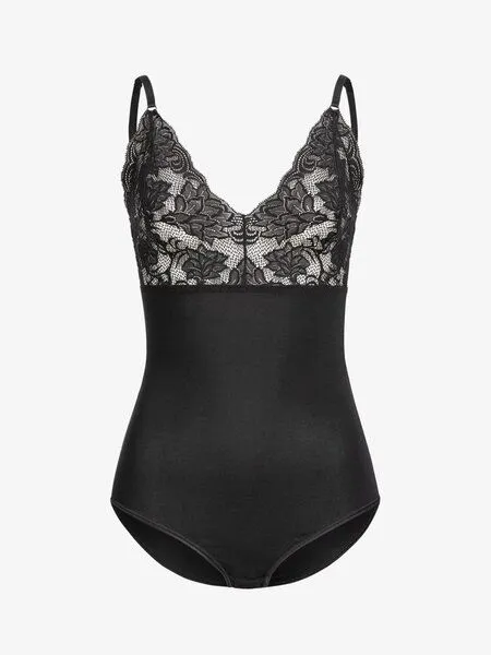 erlich textil erlich textil Helena Body mit Spitze aus weichem Modal, made in Europe, Schwarz, – Produktbild 5 von 5