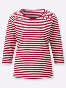 Witt Rundhalsshirt erdbeere-ecru-geringelt – Produktbild 1 von 1