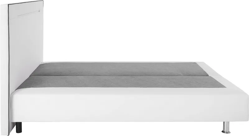 COLLECTION AB Boxspringbett LONDON inkl. Bonnell-Federkernmatratze H2, mit Topper, Kissen & LED, 90/140/180 cm x 200 cm, Schwarz|weiß, – Produktbild 8 von 8