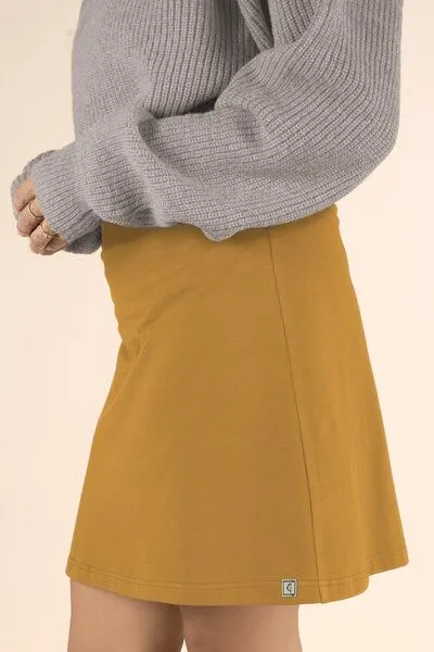 La Gitana La Gitana Rock A-Linie „Junie“ – Standardlänge, aus Bio-Baumwolljersey – fair & nachhaltig, Safrangelb, – Produktbild 3 von 4