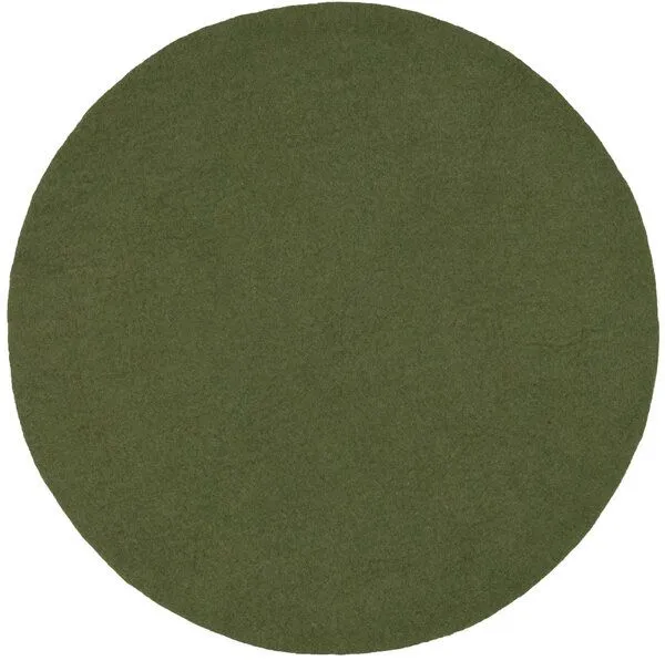 myfelt myfelt Filzteppich rund, 100% reiner Schurwolle, Tannengrün (jost), – Produktbild 1 von 4