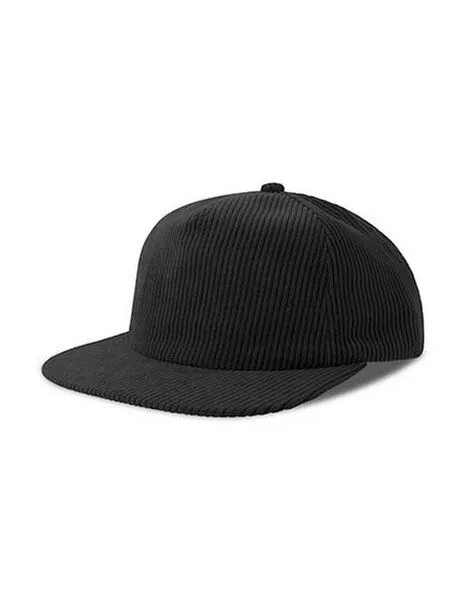 Atlantis Headwear Cord Cap größenverstellbar Recycelt grober Kord 5 Panels von Atlantis Headwear, Schwarz, – Produktbild 1 von 4
