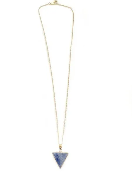 Crystal and Sage Crystal and Sage Bergkristall Dreieck Halskette, aufrecht, vergoldet oder versilbert, Gold, – Produktbild 4 von 8