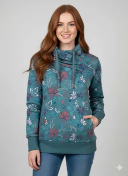 ragwear ragwear Sweatshirt NESKA FLOWERS O mit asymetrischem Schalkragen – Produktbild 1 von 1
