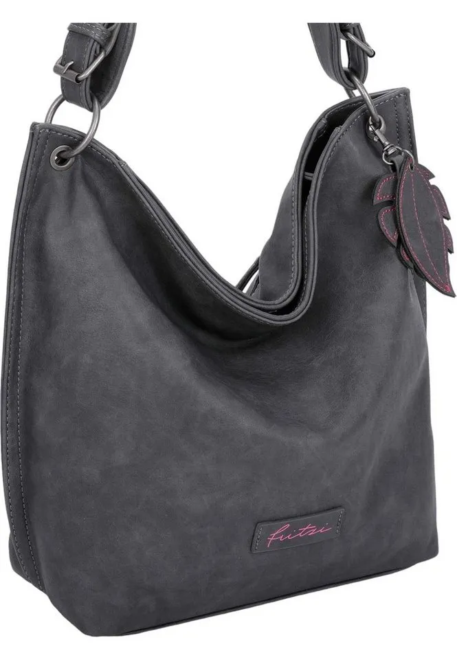 Fritzi aus Preußen Fritzi aus Preußen Schultertasche Eco-Fritzi01, aus veganen und recycelten Materialien, Grau, – Produktbild 5 von 5