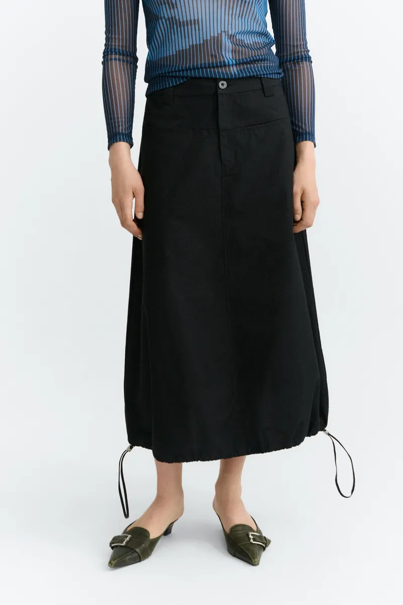 thinking mu thinking mu Damen vegan Midirock Estel Paper Touch, Schwarz, – Produktbild 2 von 2