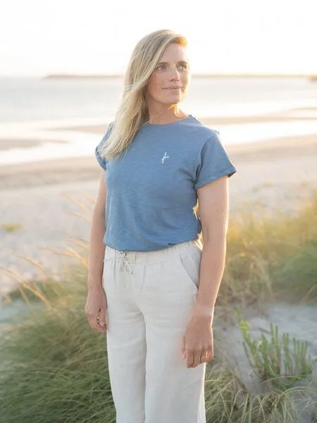FUXBAU FUXBAU Frauen fux Azul T-Shirt - blau meliert, Blau, – Produktbild 1 von 3