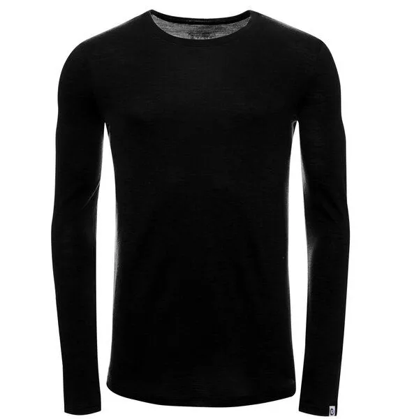 Kaipara - Merino Sportswear Kaipara - Merino Sportswear Herren Merino Shirt Langarm Slimfit 150, Schwarz, – Produktbild 1 von 2