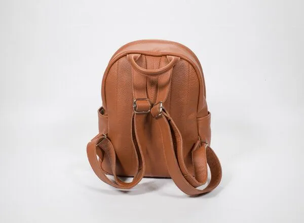 Ritagli di G Ritagli di G Damen Leder Rucksack ALINA - 100% Made in Italy, Hellbraun, – Produktbild 3 von 3