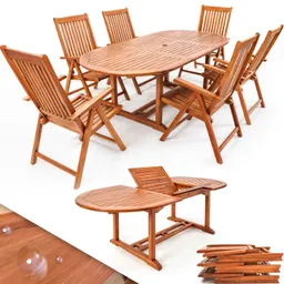 Casaria® Casaria® Garten-Sitzgruppe Vanamo 7-tlg Eukalyptusholz FSC®-zertifiziert – Produktbild 1 von 1