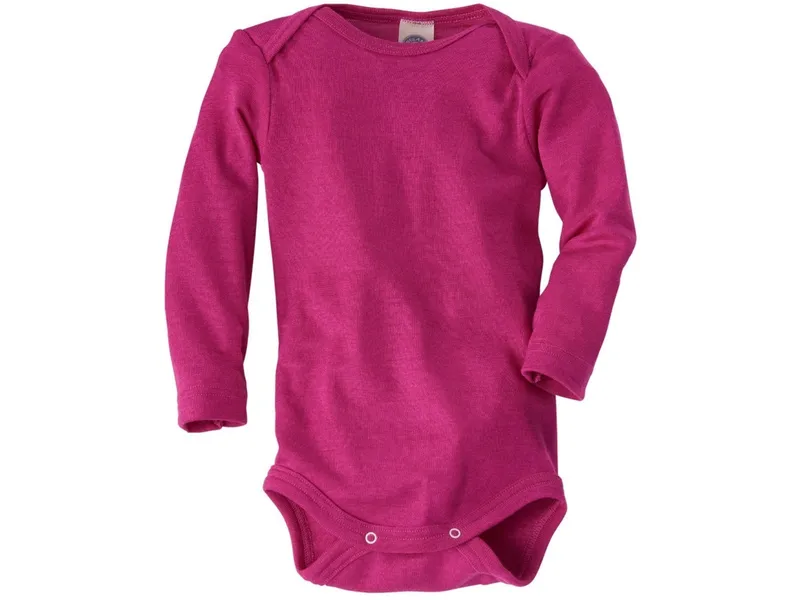 Cosilana Cosilana Baby-Body Langarm Wolle Seide, Pink, – Produktbild 1 von 3