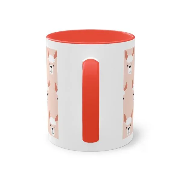PepMelon PepMelon Lama Tasse mit Farbe innen, Be Llamazing, lustige Lama Weihnachtstasse, Rot, – Produktbild 4 von 4
