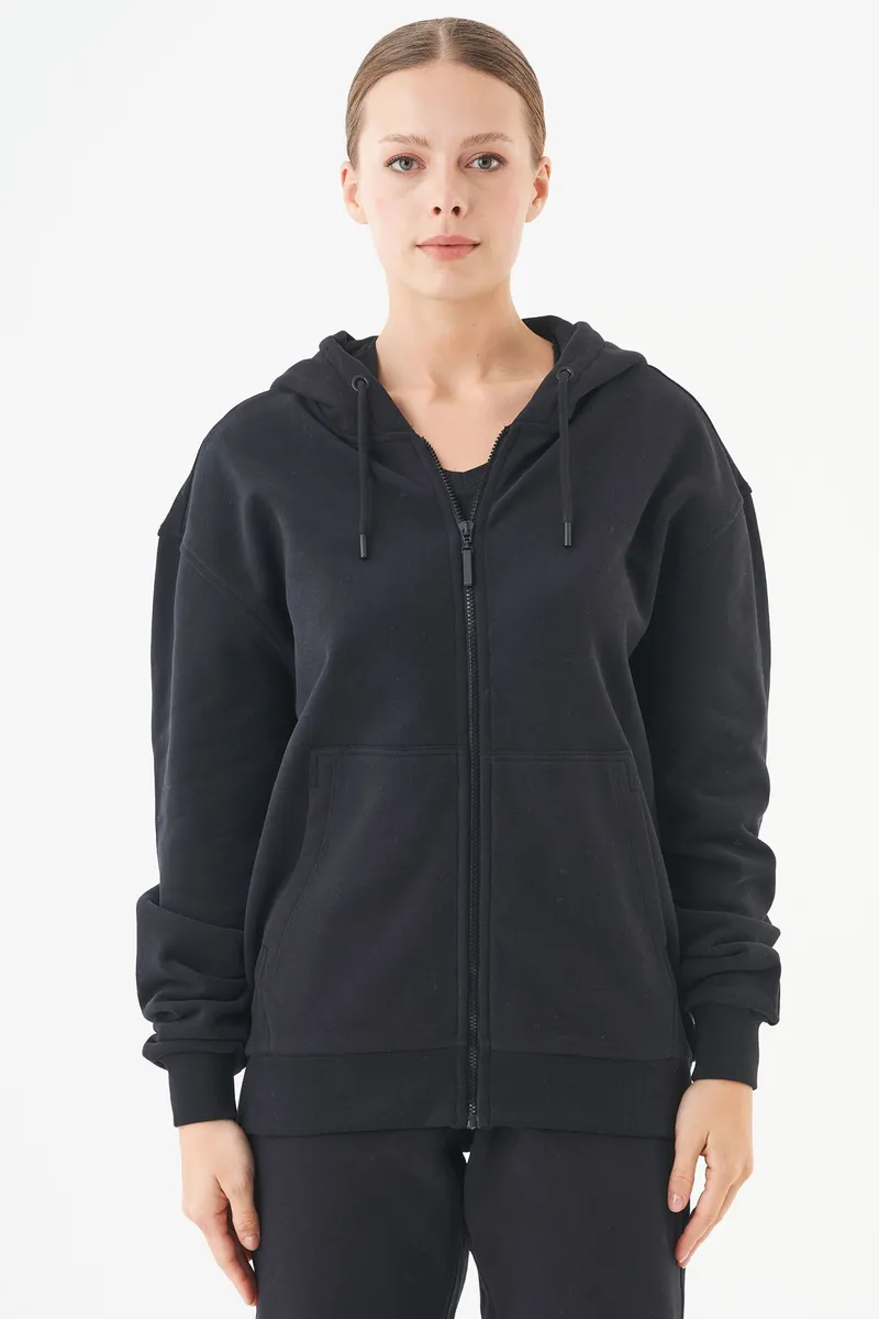 ORGANICATION ORGANICATION Herren vegan Sweatjacke Junda Schwarz, Schwarz, – Produktbild 2 von 2