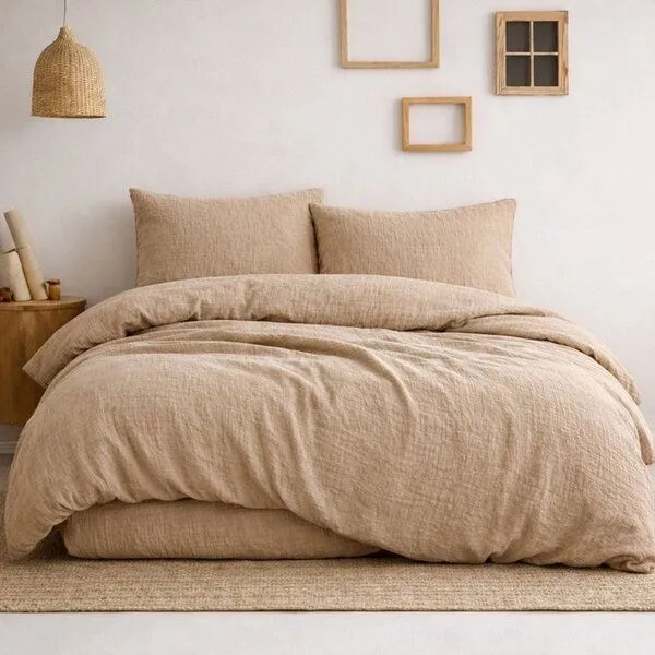 Sandiik Sandiik Musselin Bettwäsche Sand Beige – aus Biobaumwolle – Produktbild 1 von 3