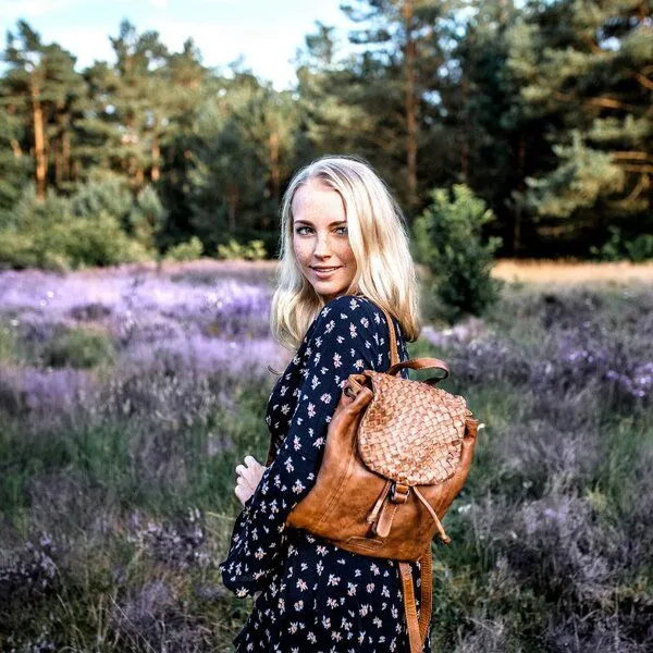 manbefair manbefair Rucksack Rosalie Leder, Rot-braun, – Produktbild 4 von 4