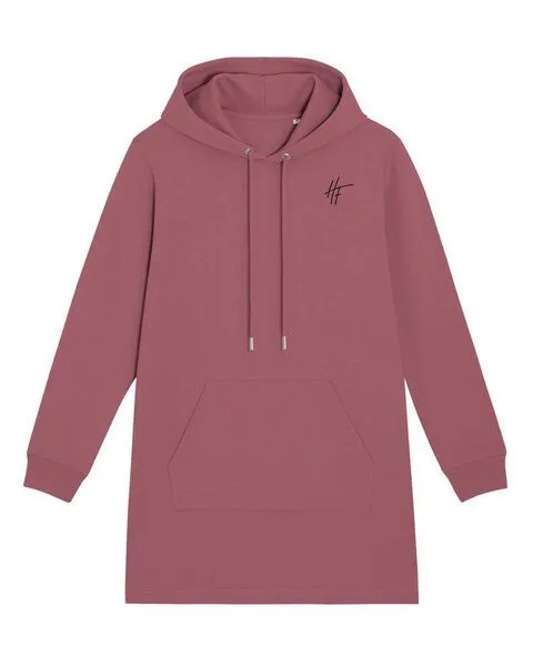 Human Family Human Family Langärmeliges Bio Damen Sweatshirt-Kleid mit Kapuze "Select - HF", Burgund (dunkelrot), – Produktbild 2 von 4