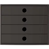 Exacompta 56 Exacompta Schubladenboxen Filibox "ECOBlack", DIN A4+, 4 geschl. Schubladen, schwarz – Produktbild 1 von 1